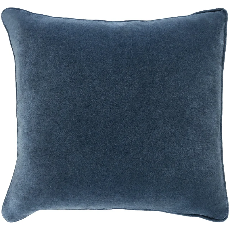 Safflower Velvet Pillow in Navy