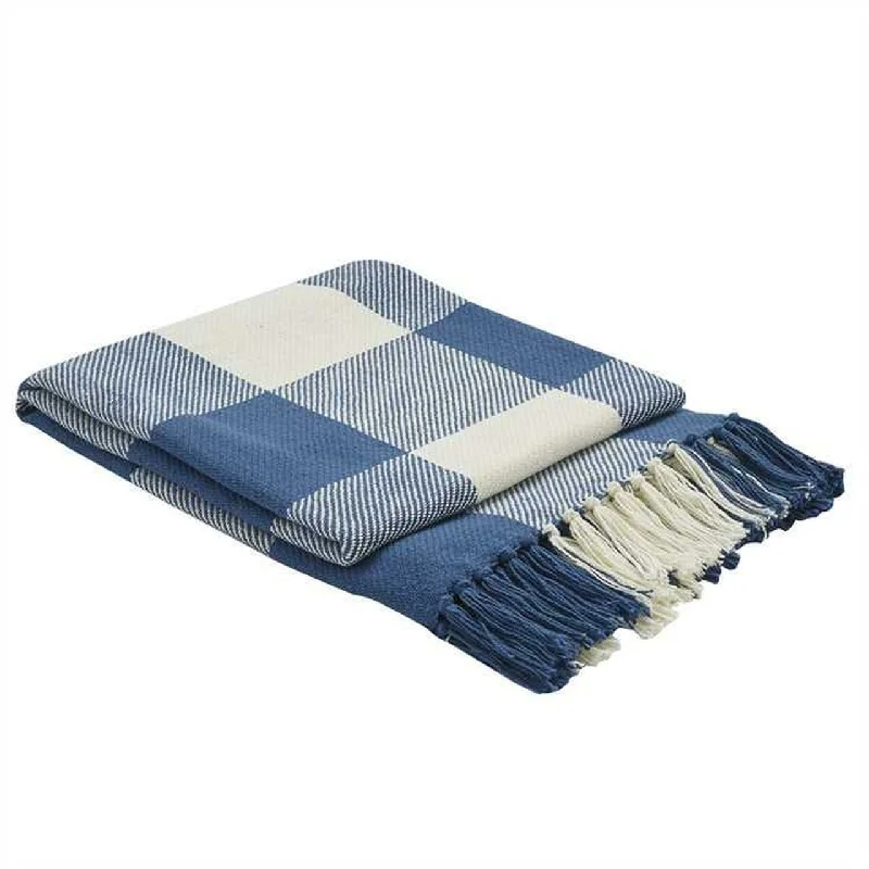 Wicklow Check Throw - China Blue Park Designs