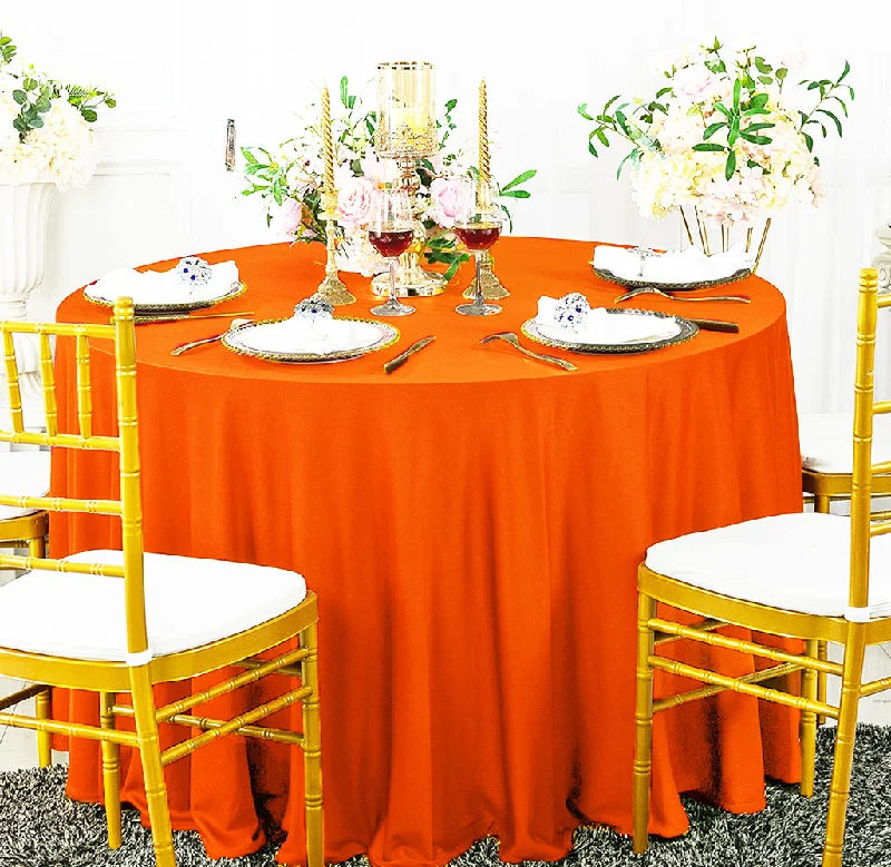 108" Seamless Round Scuba (Wrinkle-Free) (240 GSM) Tablecloth - Orange (1pc)