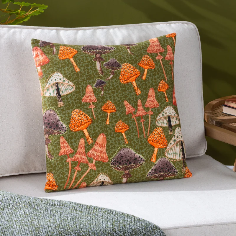 Mushroom Fields Cushion Green