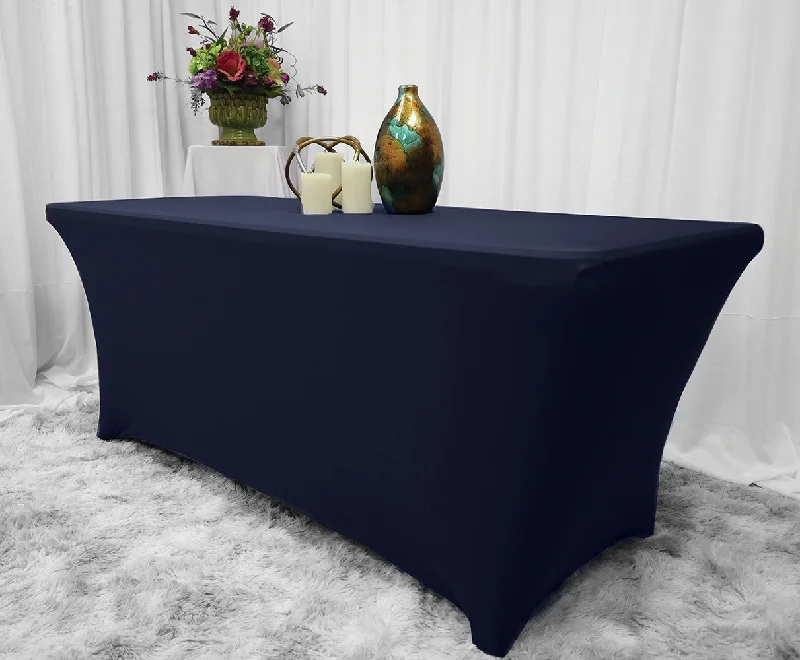 4 Ft (48"x30") Rectangular Spandex (220 GSM) Table Cover - Navy Blue (1pc)