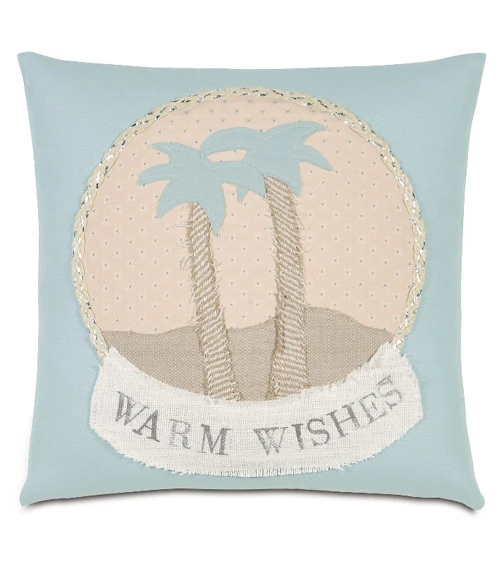 Warm Wishes from the Beach Throw Pillow Cover 18x18