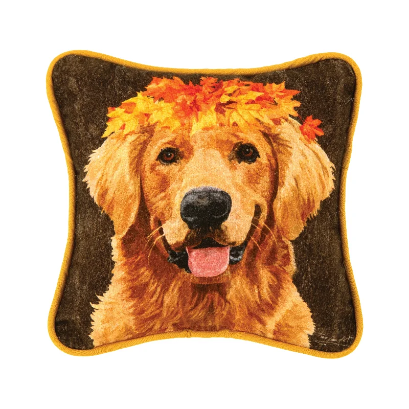 Golden Autumn Lab Mini Pillow