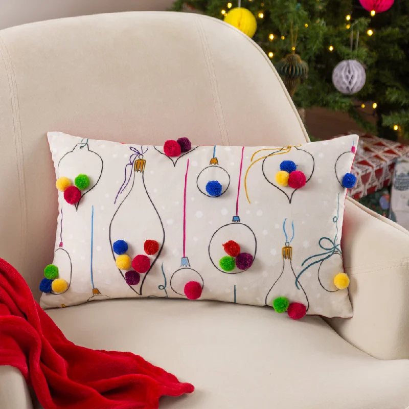 Festive-val Baubles Cushion Pink