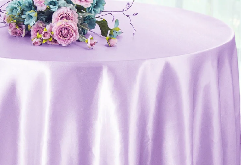 90" Seamless Round Satin Tablecloth - Lavender (1pc)