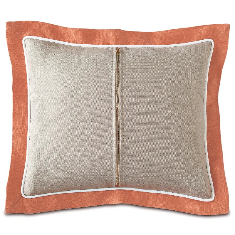 Preppy Zipper in Orange Lumber Pillow Cover 15x18