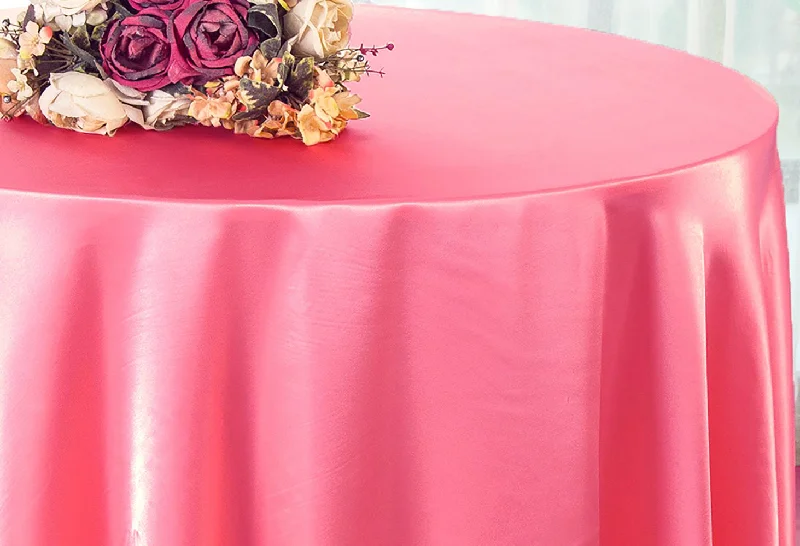 108" Seamless Round Satin Tablecloth - Bubble Gum (1pc)