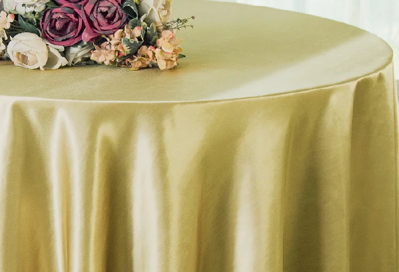 108" Seamless Round Satin Tablecloth - Cappuccino (1pc)