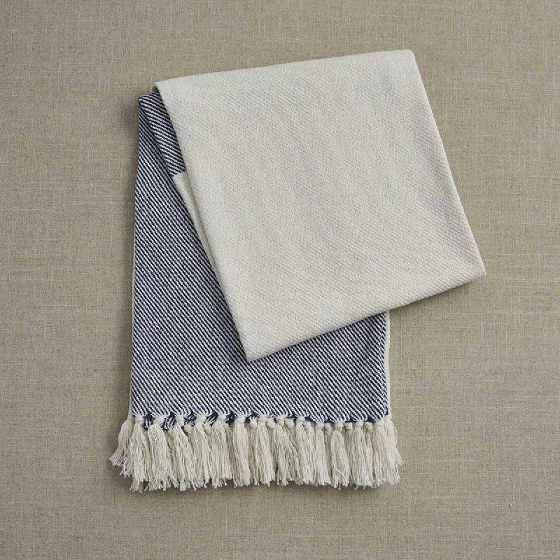 Herringbone Throw - Natural & Navy Park Designs