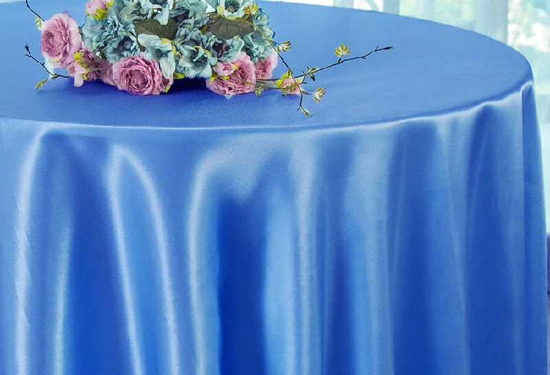 108" Seamless Round Satin Tablecloth - Periwinkle/Cornflower (1pc/pk)