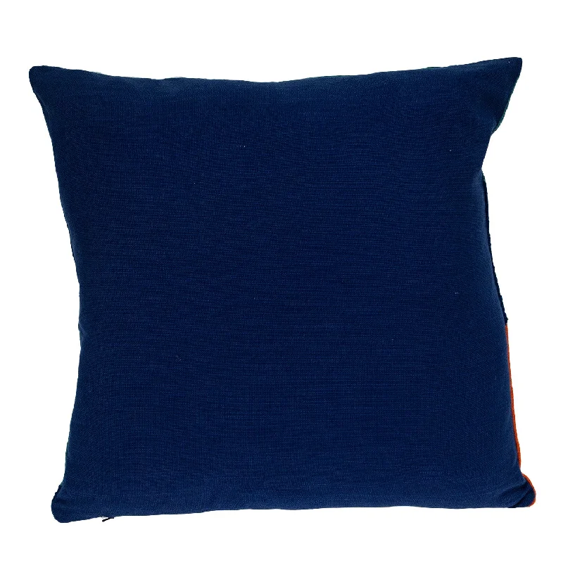 20" X 20" Blue Geometric Zippered 100% Cotton Throw Pillow