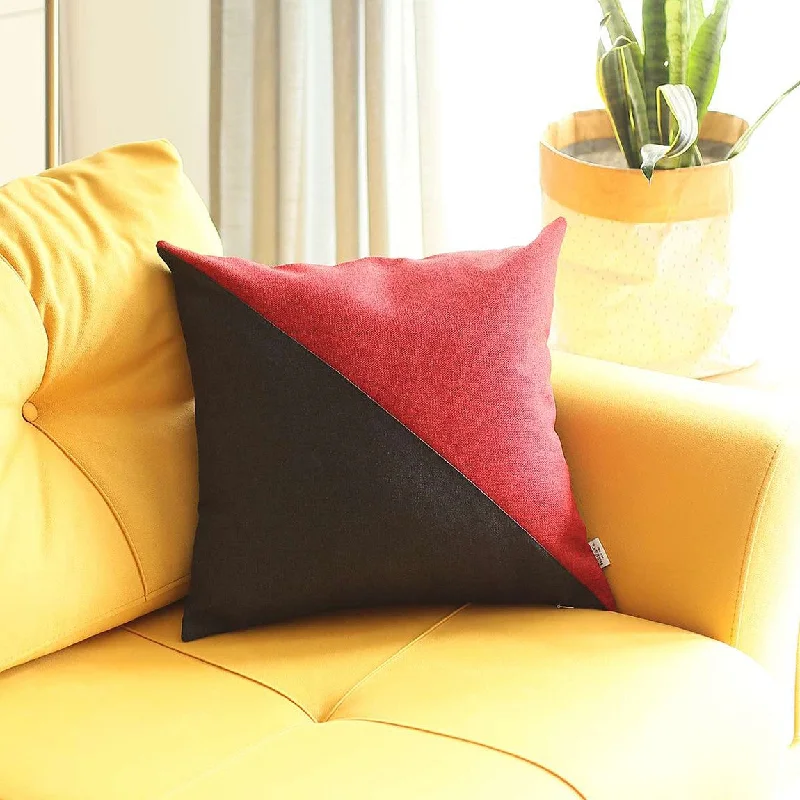 Red and Black Diagonal Decorative Throw Pillow