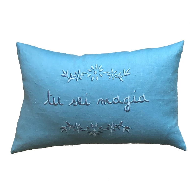 Tu Sei Magia Pillow - Light Blue/Light Blue