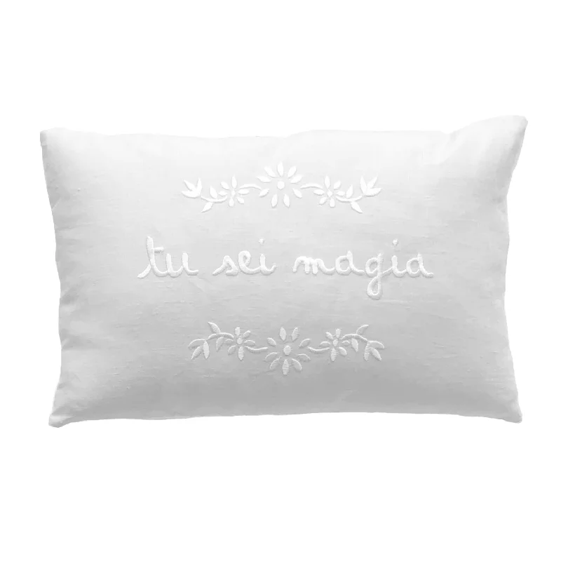 Tu Sei Magia Pillow - White