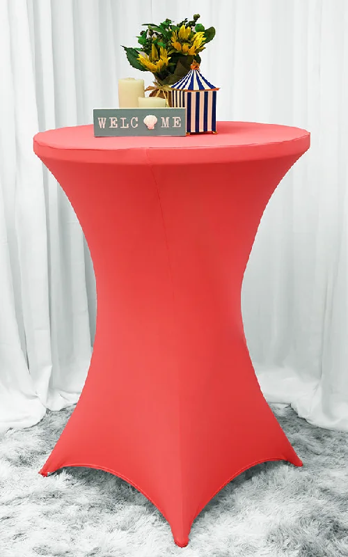 36"x42" Cocktail Spandex (220 GSM) Table Cover - Coral (1pc)