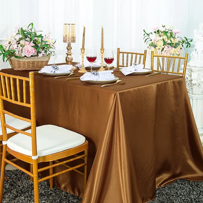 54"x108" Seamless Rectangular Satin Tablecloth/Overlay - Copper (1pc)