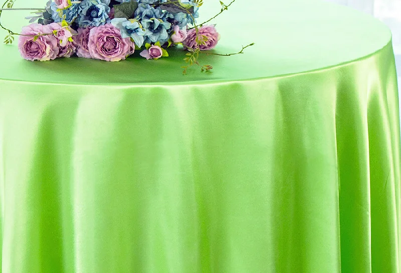 90" Seamless Round Satin Tablecloth - Apple Green (1pc)