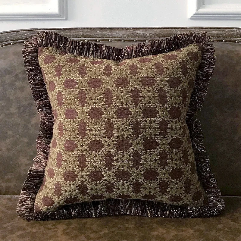 Mocha Royal Trellis Throw Pillow Cover 18x18