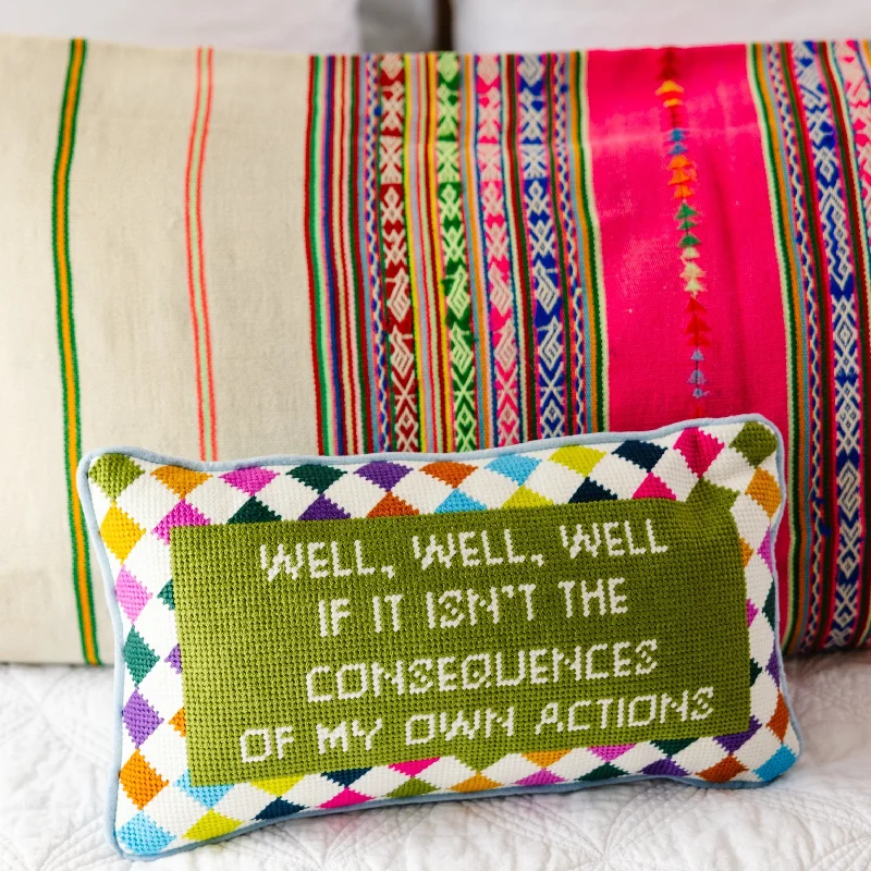 Well Well Well Needlepoint Pillow