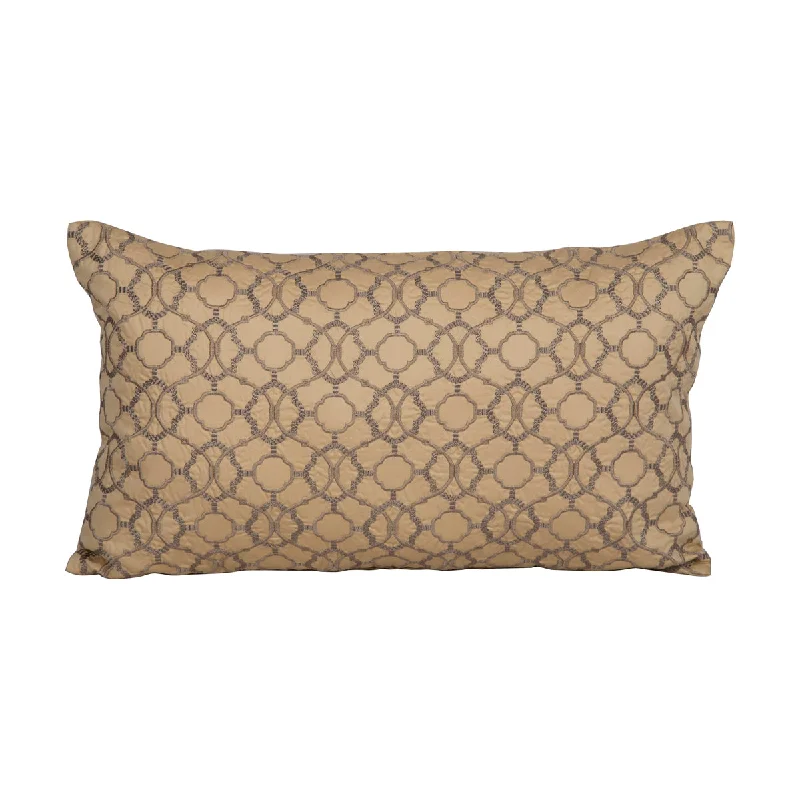 Quatrefoil Embroidery Gold Medium 35x60Cm Embroidery Machine Cushion Cover