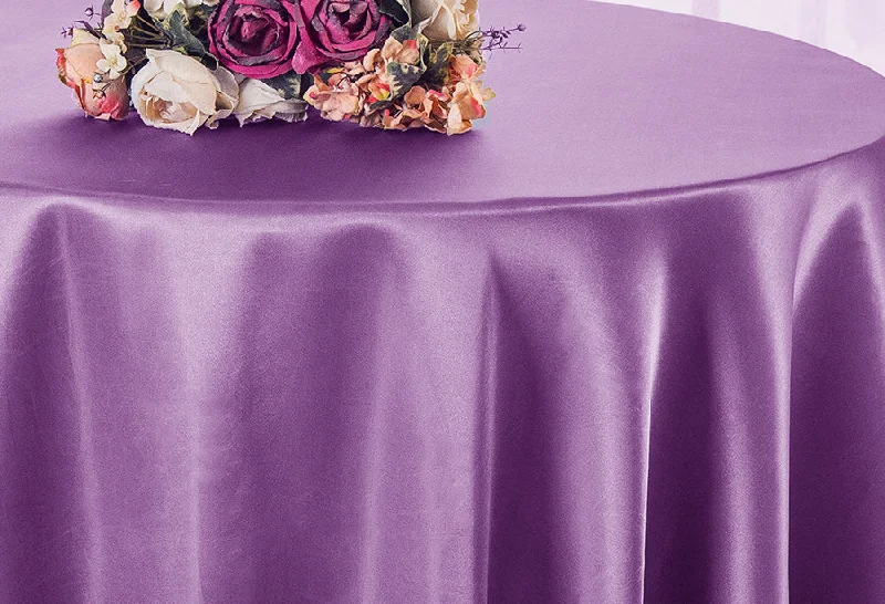 132" Round Heavy Duty Satin Tablecloth - Wisteria (1pc)