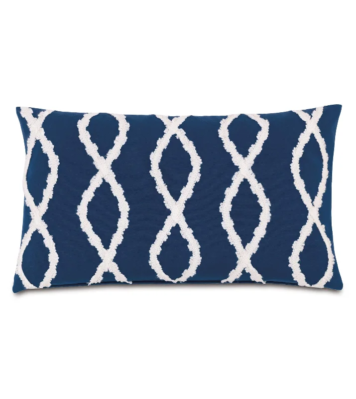 Geometric Trim Outdoor Luxury Lumbar Pillow Cover 13x22