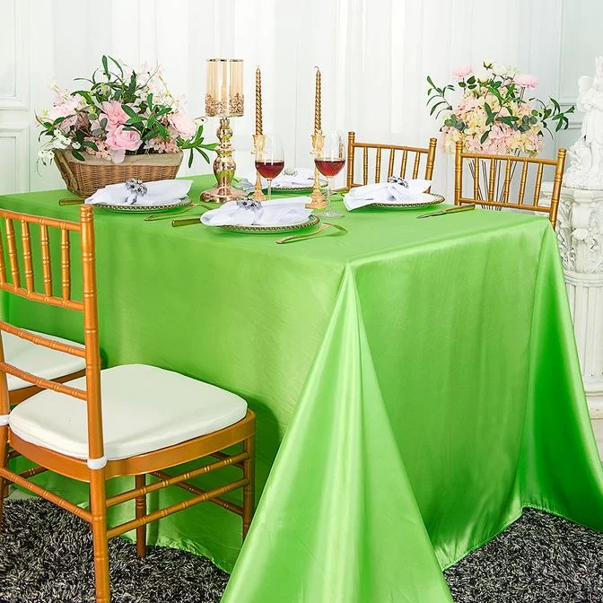 54"x108" Seamless Rectangular Satin Tablecloth/Overlay - Apple Green (1pc)