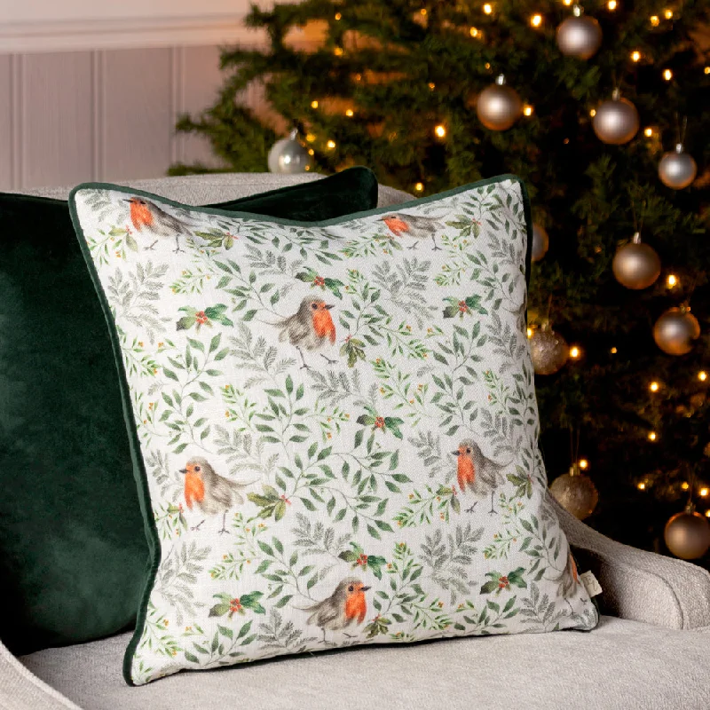 Festive Robin Repeat Cushion Bottle