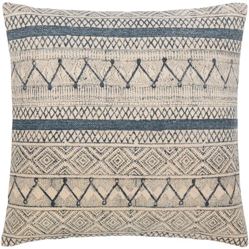 Janya Beige & Blue Pillow