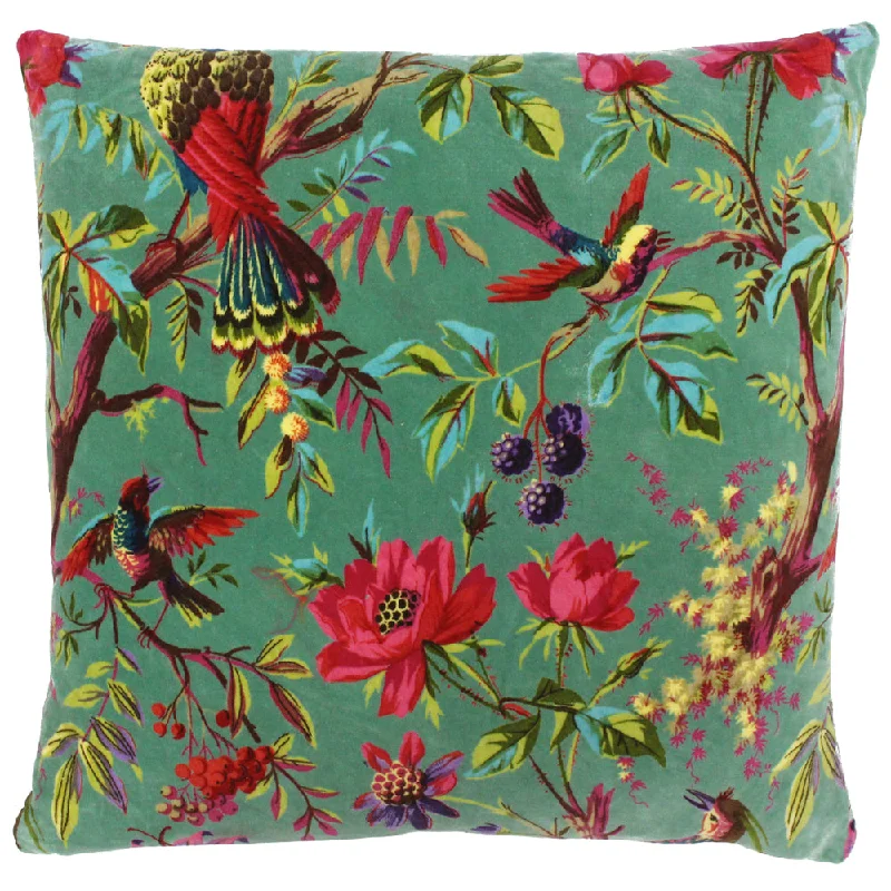 Paradise Velvet Cushion Aqua