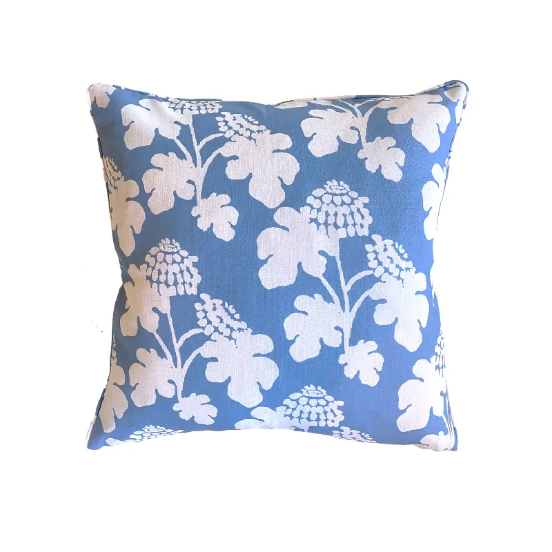 Casia Flowers Pillow - Sky/White