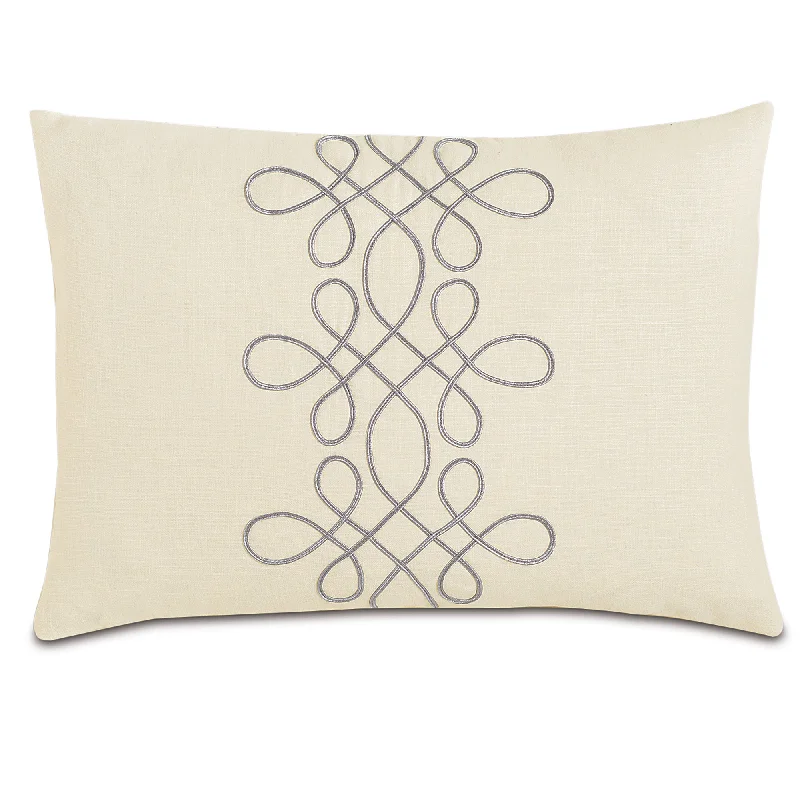 Ivory Marquise Linen Lumbar Pillow Cover 16x22