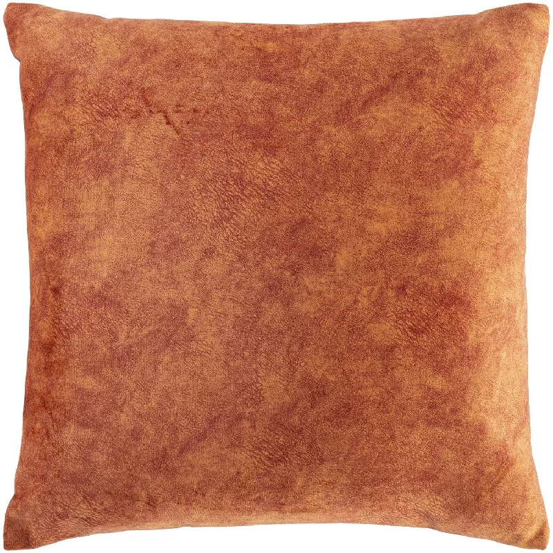 Collins Velvet Square Pillow Rust, Burnt Orange