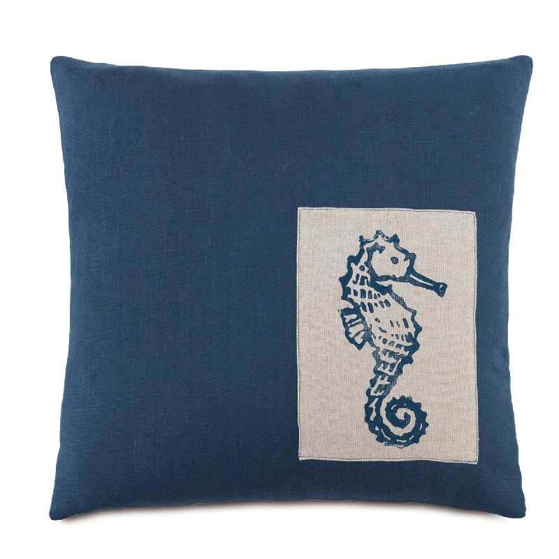 Nautical Seahorse Throw Pillow Cover 18x18