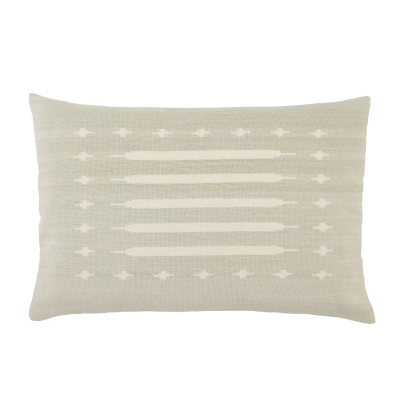 Ikenna Tribal Pillow in Light Gray