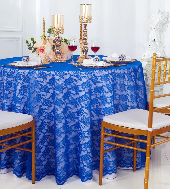 108" Round Caspari Lace Tablecloth/Table Overlay - Royal Blue (1pc)