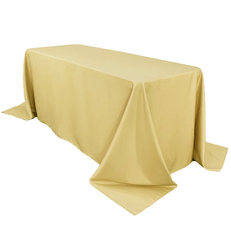 90 x 156 inch Polyester Rectangular Tablecloth Pastel Yellow