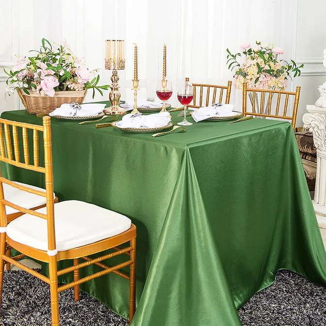 54"x108" Seamless Rectangular Satin Tablecloth/Overlay - Clover Green (1pc)