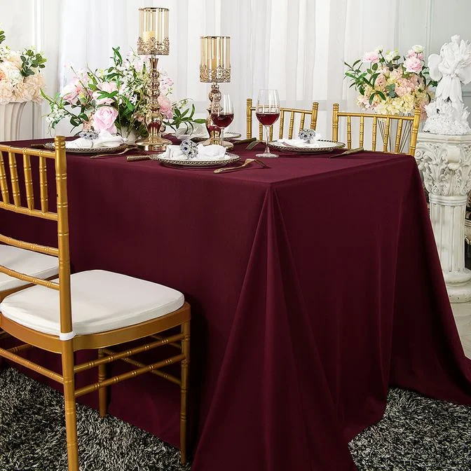 90"x132" Seamless Rectangular Scuba (Wrinkle-Free) (240 GSM) Tablecloth - Burgundy (1pc)