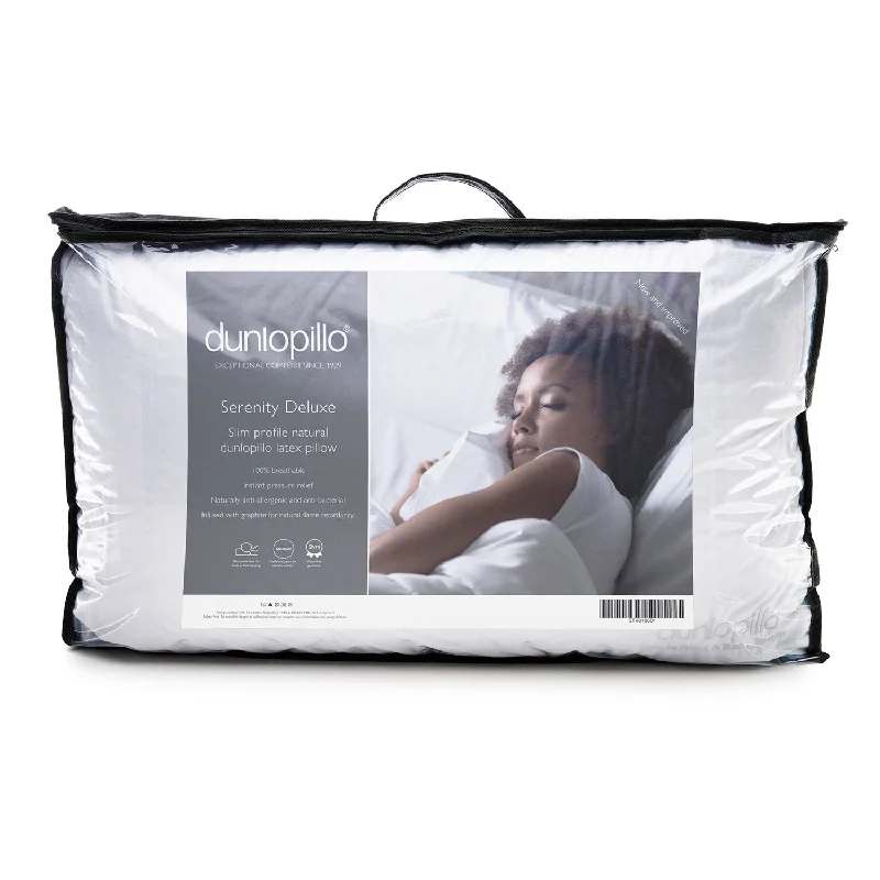 Dunlopillo Serenity Deluxe Slim Profile Latex Pillow - Medium Support