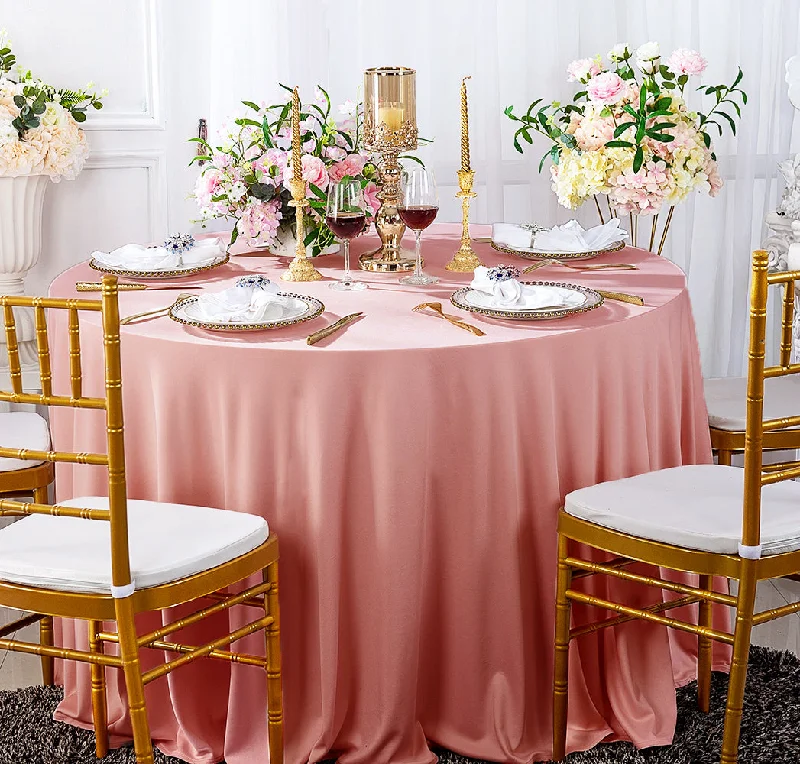 108" Seamless Round Scuba (Wrinkle-Free) (240 GSM) Tablecloth - Rose Pink (1pc)