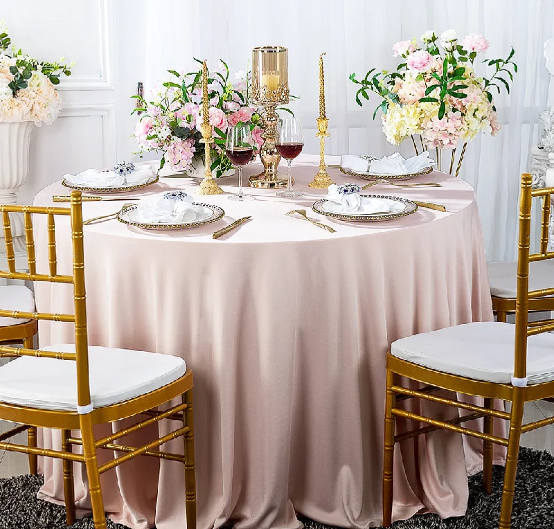 108" Seamless Round Scuba (Wrinkle-Free) (240 GSM) Tablecloth - Blush Pink/Rose Gold (1pc)