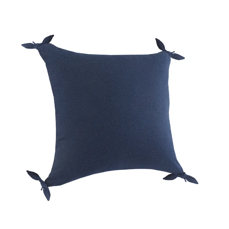 20" X 20" Navy Blue 100% Cotton Zippered Pillow