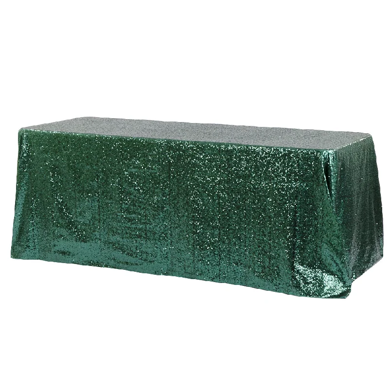 Glitz Sequin 90"x156" Rectangular Tablecloth - Emerald Green