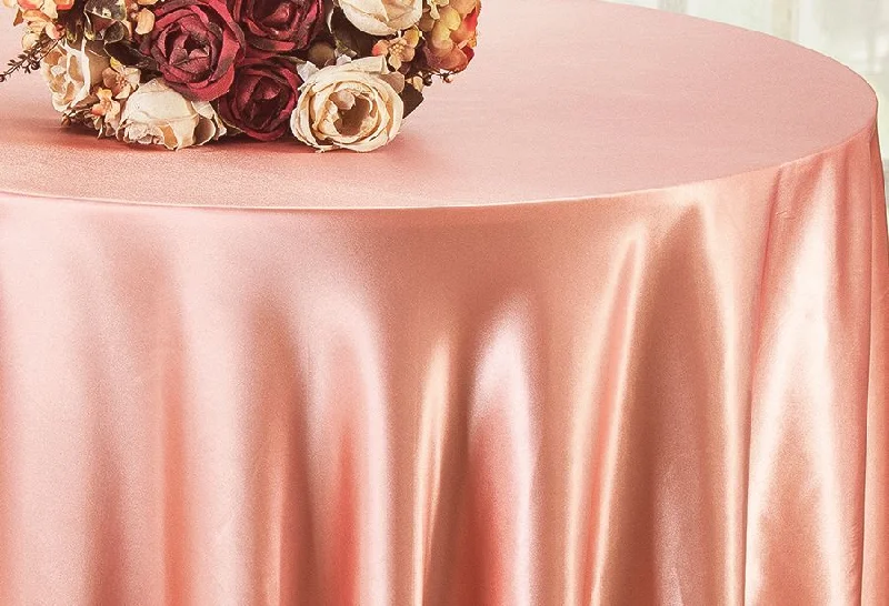 108" Seamless Round Satin Tablecloth - Rose Pink (1pc)