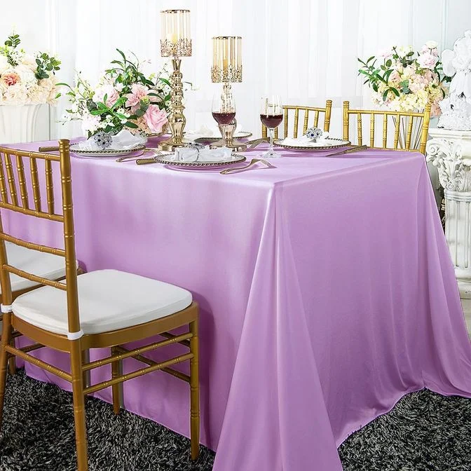 60"x120" Seamless Rectangular Scuba (Wrinkle-Free) (240 GSM) Tablecloth - Lilac (1pc)