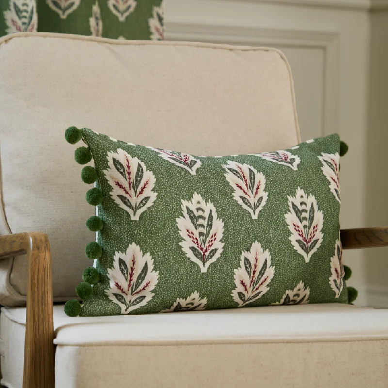 Sessile Leaf Printed Cushion Leaf Green