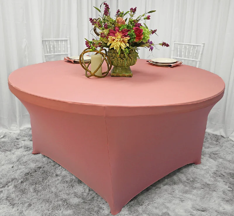 6 Ft Round Spandex (220 GSM) Table Cover - Rose Pink (1pc)