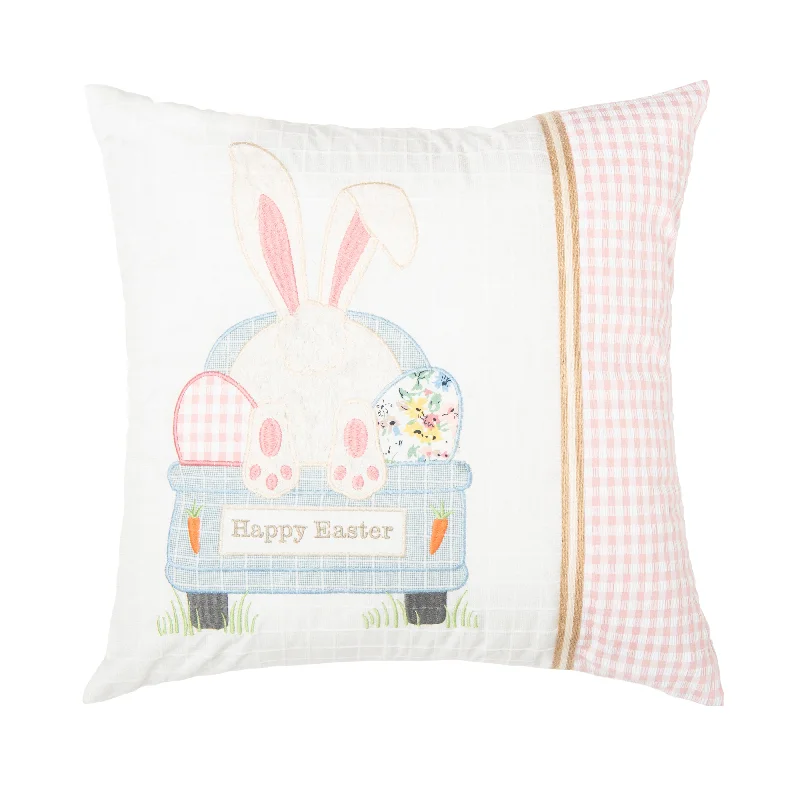 Happy Easter Bunny Eggs Pillow