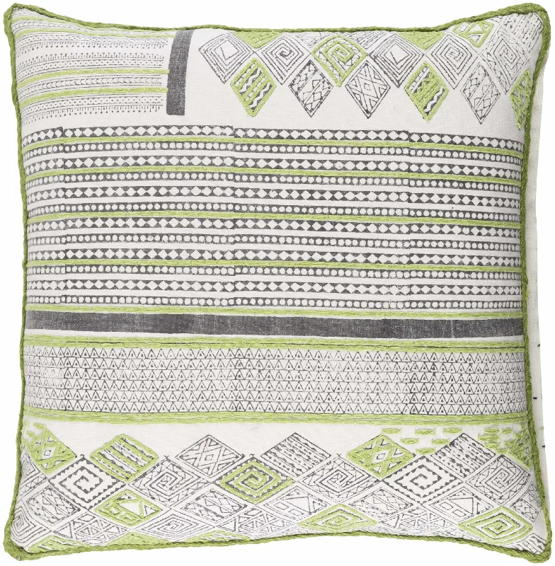 Alyangula Green Tribal Geometric Accent Pillow - Clearance